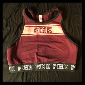 Pink sports bra